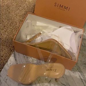 Simmi Strappy Clear Sandals/Nude Size 37